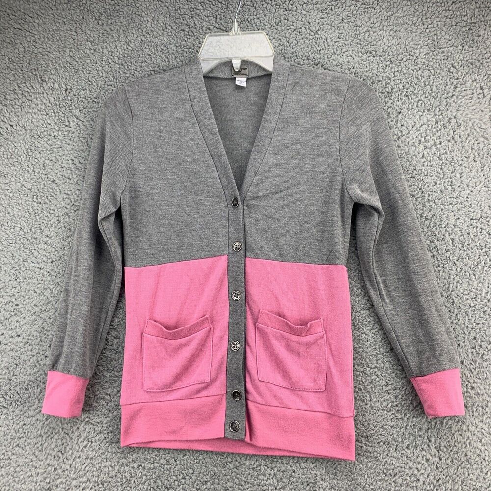 Poof Girls Cardigan Sweater Medium Button Up Lightweight Long Sleeve Pockets